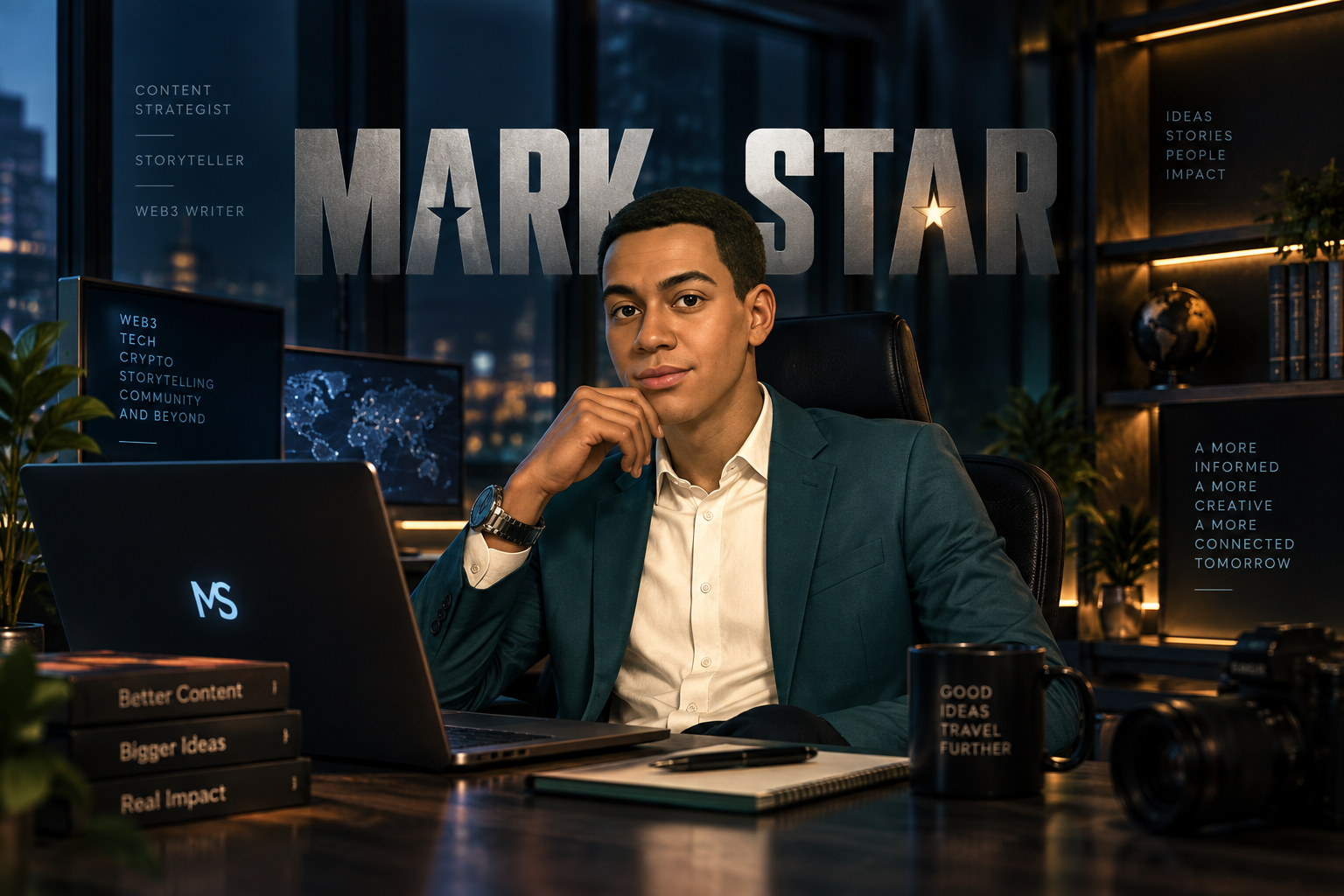 Mark Star in a cinematic creative technology workspace
